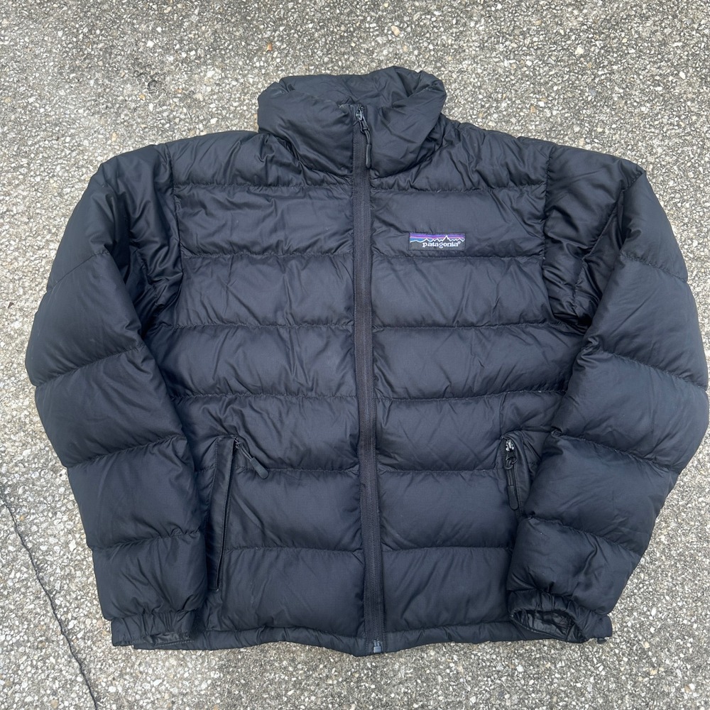 Patagonia Down Sweater Jacket Black Puffer Full Zip Insulated Coat Mens Small